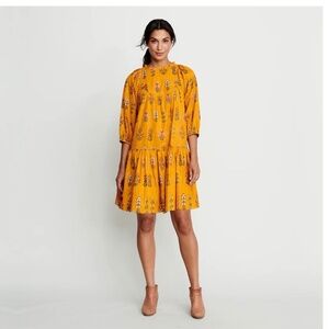 Pink Chicken Women’s Brayden Dress - Gold Field Floral Size Small Yellow